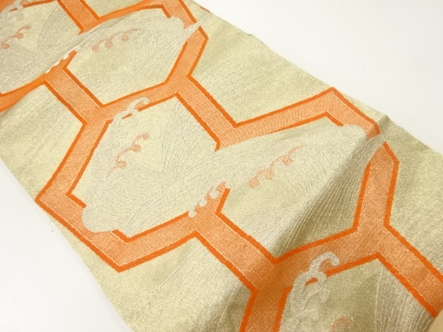 JAPANESE NAGOYA OBI / WOVEN KIKKO PATTERN